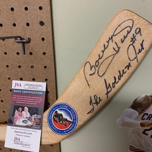 Bobby Hull Signed Hall of Fame Great Stats NHL Hockey Stick - JSA Certification