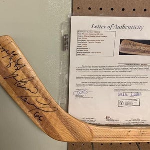 Wayne Gretzky Mario Lemieux Dual Signed NHL Hockey Stick - JSA Certification