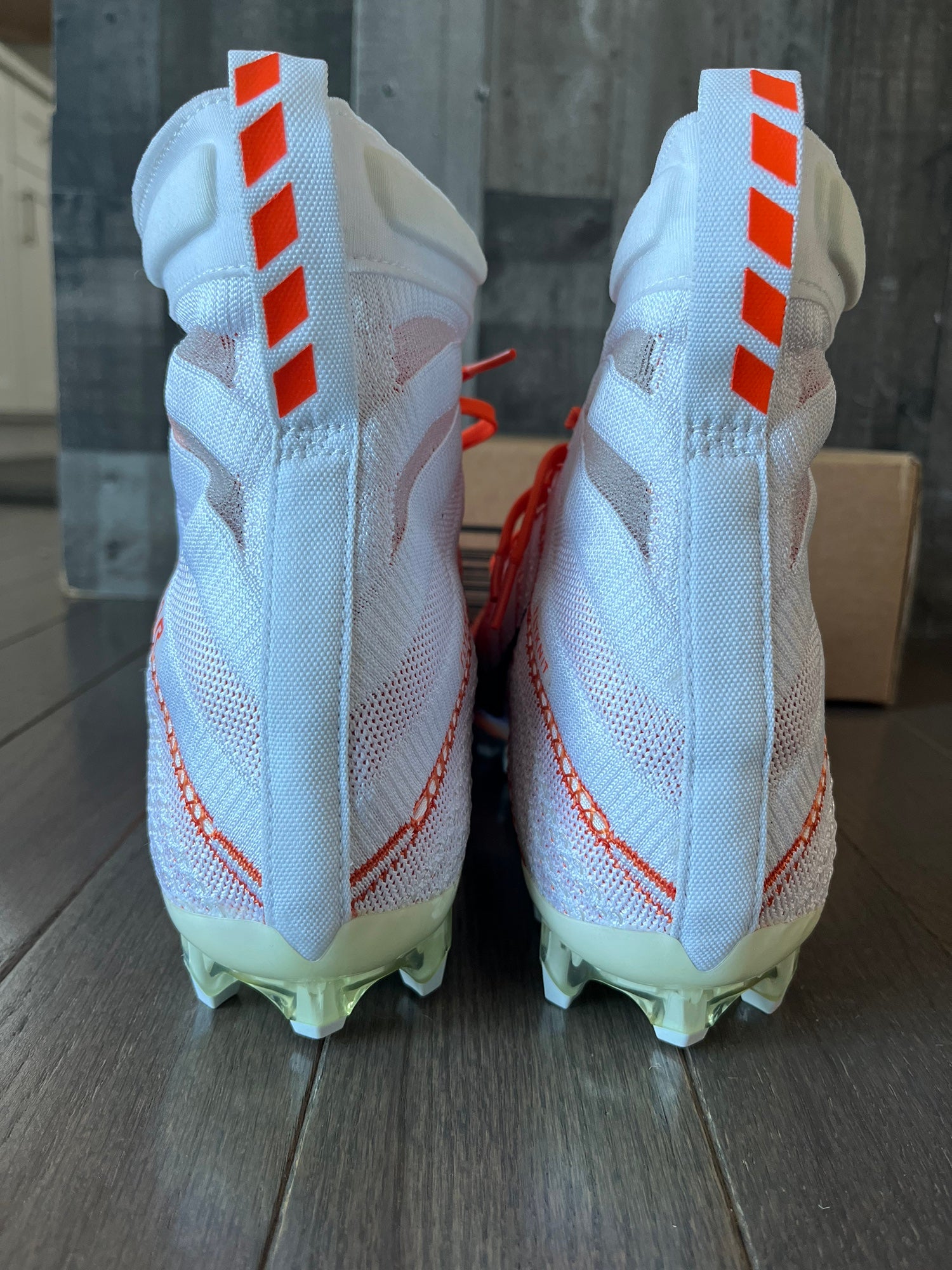 Nike Vapor Untouchable 3 Elite Football Cleats White Orange AO3006-118 Men  11.5