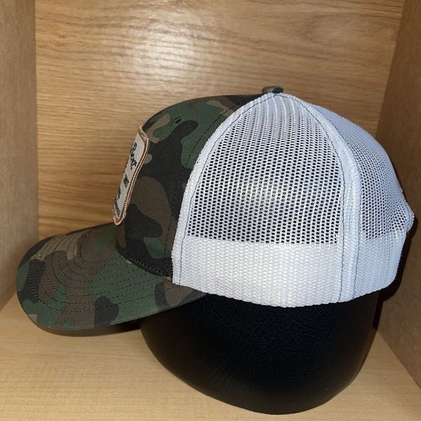 White Camo w/ White Mesh - Cowboy Snapback with Ink Transfer, Lake Babe