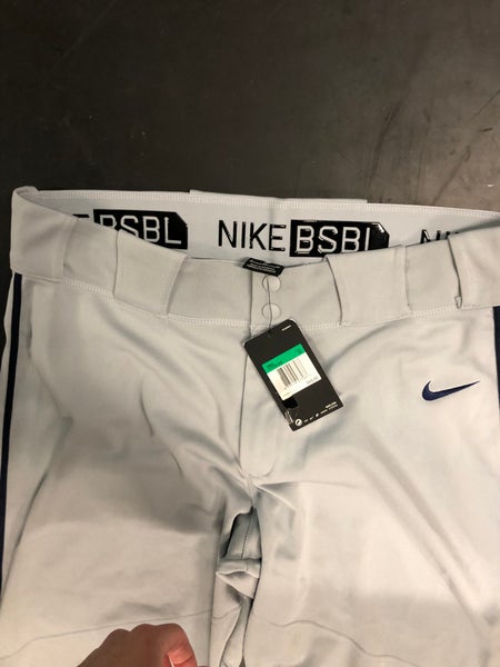Nike Vapor Select Piped White NavyBlue Mens Baseball Pants