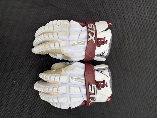Used STX large Surgeon RZR Lacrosse Gloves
