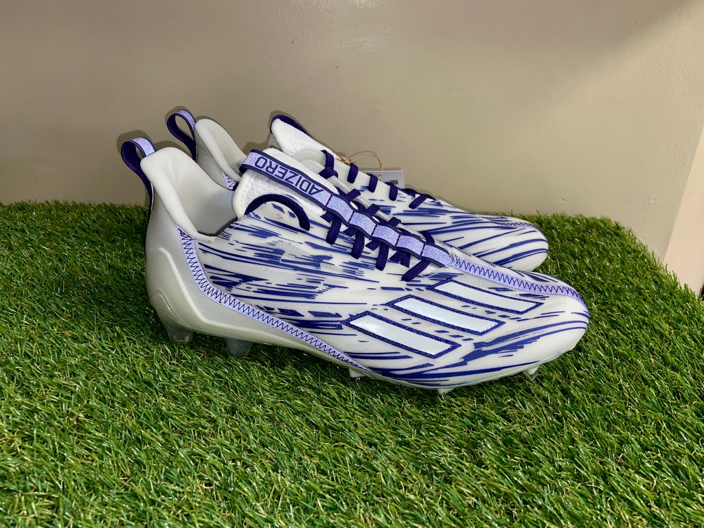 Adidas Adizero Football Cleats Purple Cloud White GZ6914 Men’s Size 10.5 NEW