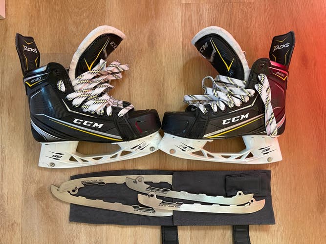 Used CCM Tacks 9080 Hockey Skates - 6.5EE w/ 2 sets of runners