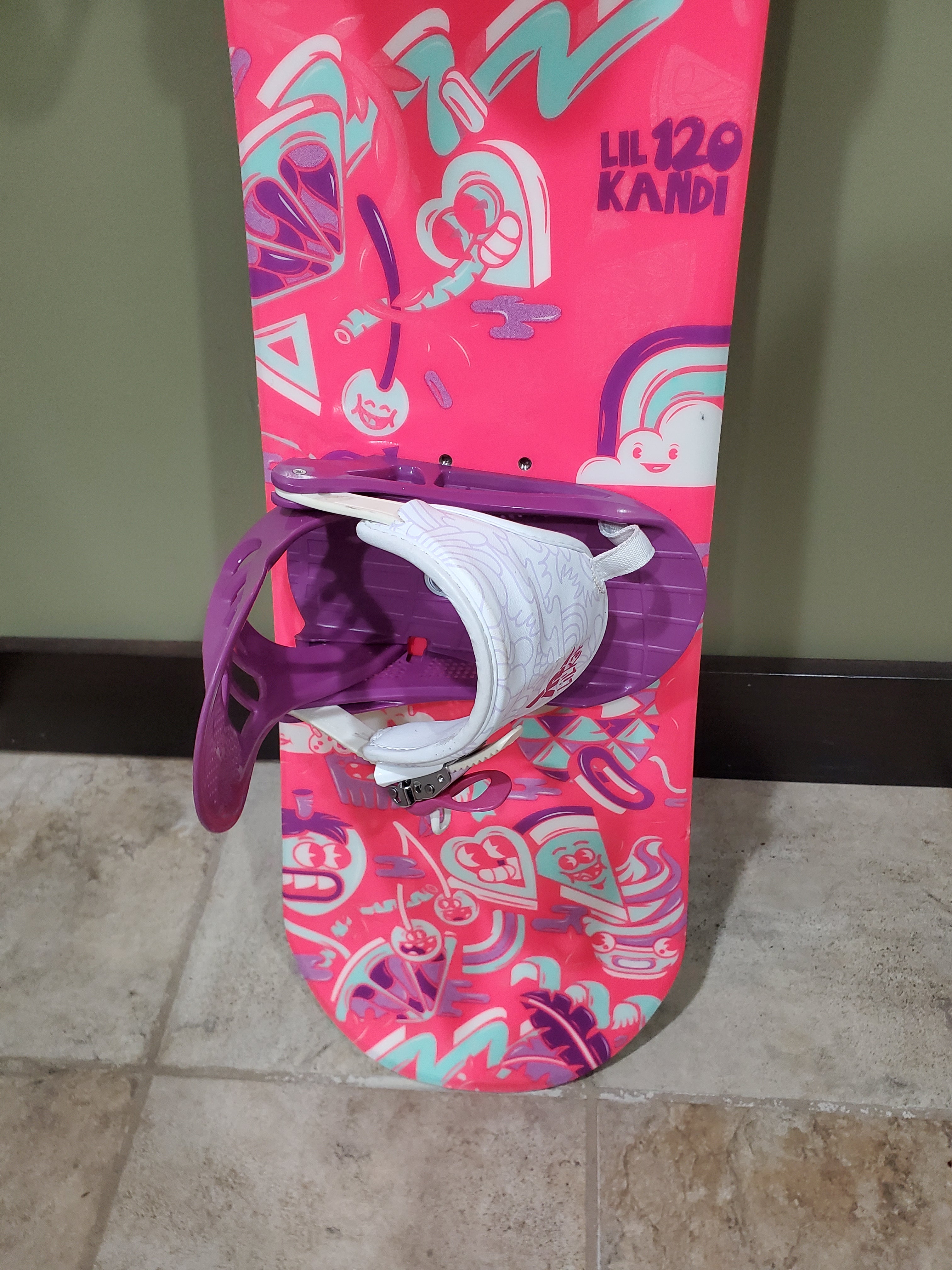 K2 Kandi Snowboard 120cm With K2 Lilikat JR Binding Fit 2-4 Pink