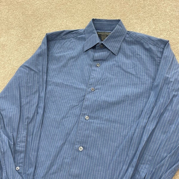 Banana Republic Shirt Men Small Button Down Blue Collar Striped