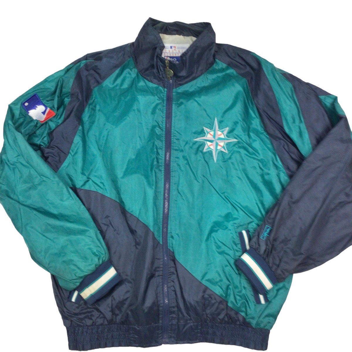 Vintage 90s Seattle Mariners MLB zip up jacket. Made in Korea. Pro player.  Lined.