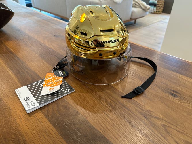 Warrior Alpha One Pro Medium VGK Vegas Golden Knights Pro Stock Chrome Gold Helmet