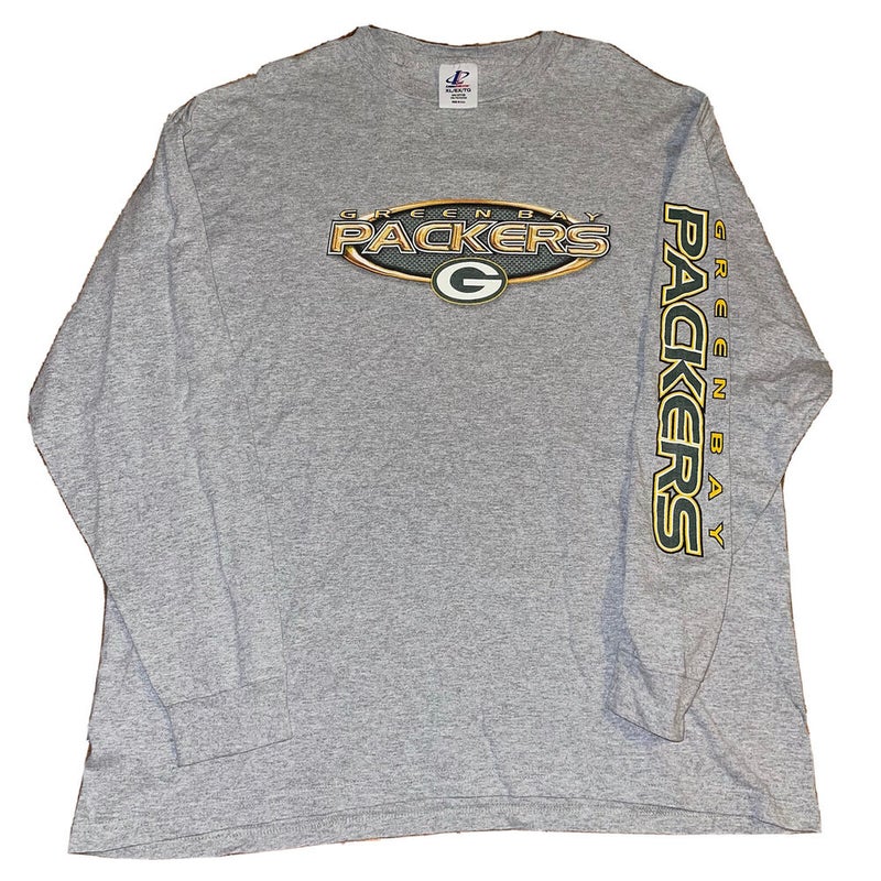 Vintage Reebok NFL Green Bay Packers Gray Graphic Tee Shirt