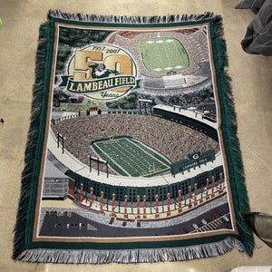 Green Bay Packer Throw Blanket Tapestry Lambeau Field Titletown 50th Anniversary