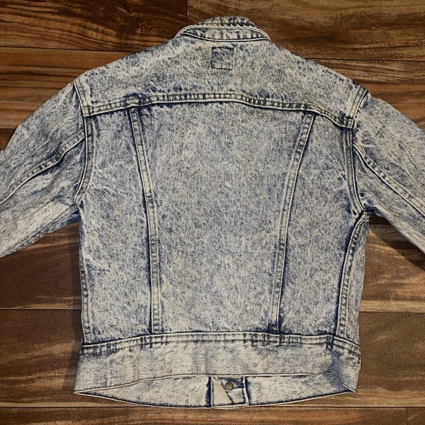 Vintage Lee Denim Jean Trucker Jacket 80s 90s Acid Wash 153438 Size Small  RARE