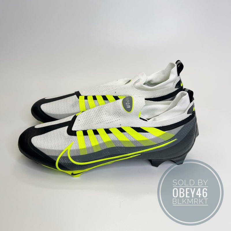 Nike Vapor Edge Elite 360 Flyknit Black White Volt Football Cleats