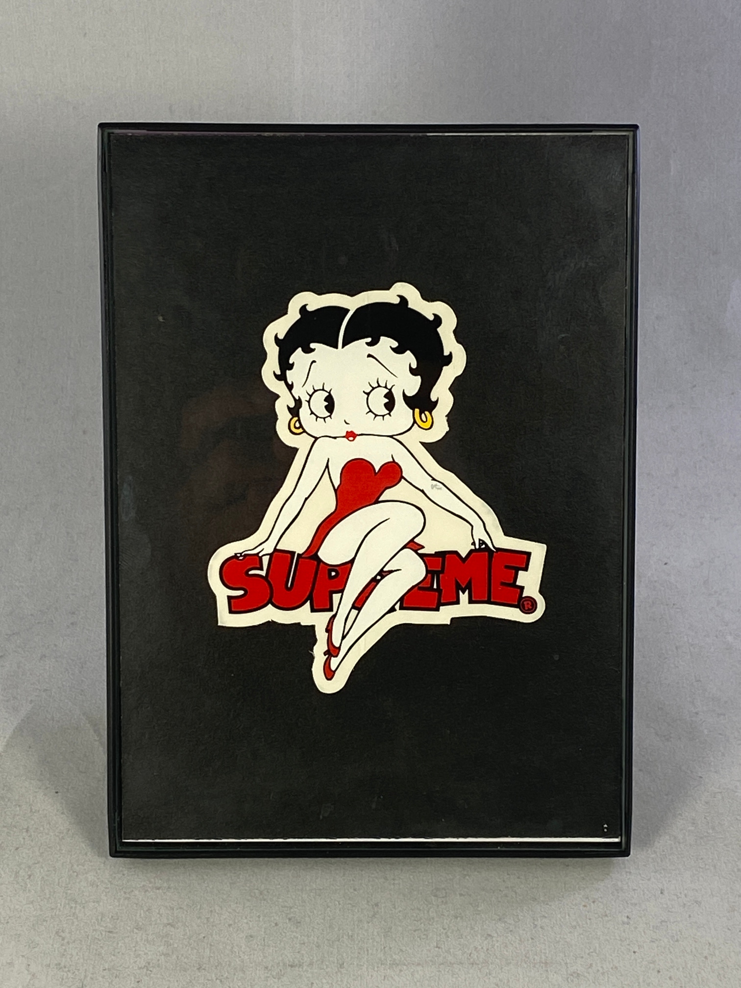 Framed 4" x 6" Supreme SS16 "Betty Boop" Authentic Skateboard Sticker New