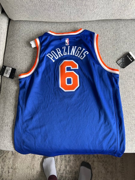 Kristaps Porziņģis New York Knicks New Large Boys NBA Nike Blue Home Jersey