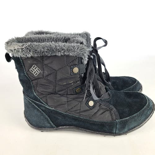 Columbia Boots Omni Heat Thermal Reflective Black Faux Fur BL1593-010 Size 7