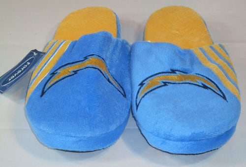 NFL Los Angeles Chargers Stripe Logo Dot Sole Slippers Size L by FOCO
