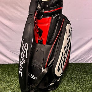 Used Titleist 6-Way Staff Golf Bag Black Name Embroidered