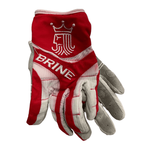 Used Brine Red And White Gloves Sm Womens Lacrosse Gloves