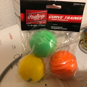 Rawlings Curve Ball Trainer 3 pack - unopened & Softball Excellence Foam Ball Quantity 6