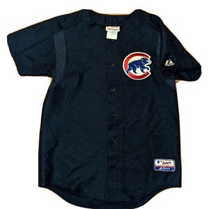 Authentic Majestic Chicago Cubs BP Spring Training Youth Jersey Large L Navy MLB