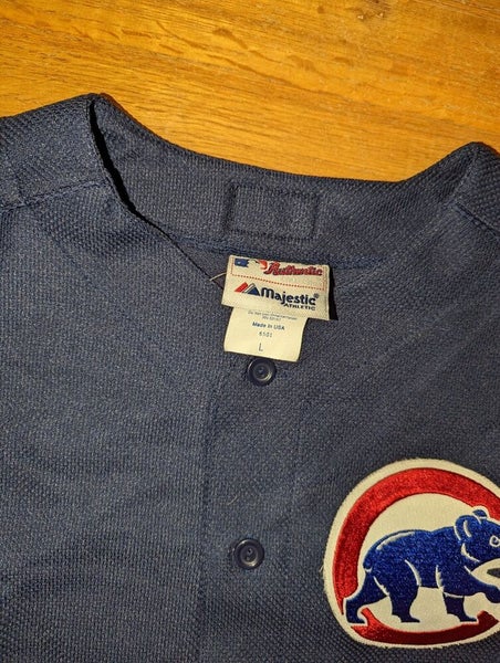 vtg Majestic Chicago Cubs Men T Shirt Large Gray Authentic