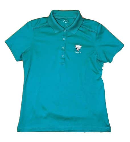Callaway Women's TopGolf Polo Shirt Small S Green Golf Polo Ladies