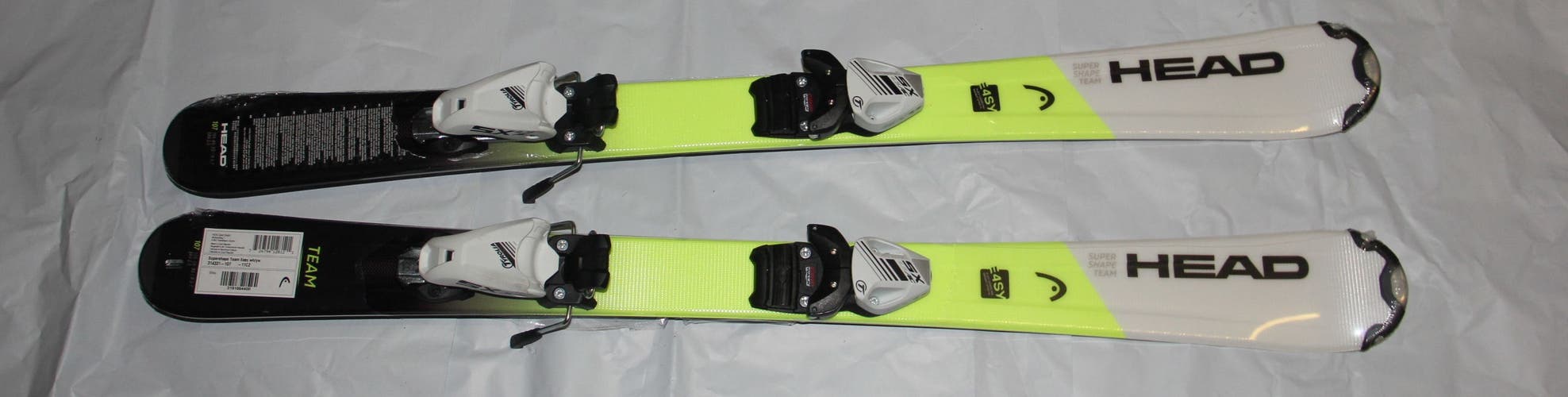 NEW 2023 Head Supershape kids Skis 107cm + size adjust  Bindings yel/w