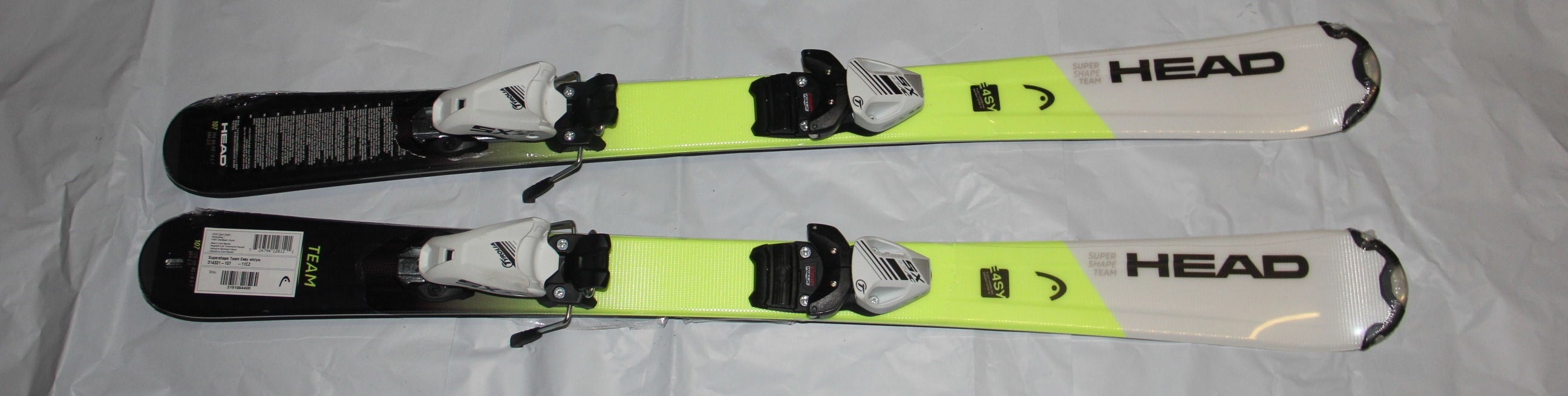 NEW 2023 Head Supershape kids Skis 107cm + size adjust  Bindings yel/w