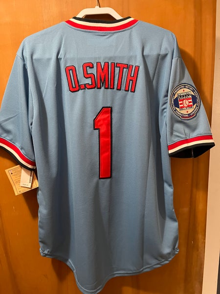 St. Louis Cardinals Blue Ozzie Smith #1 Majestic Cooperstown Jersey Size L