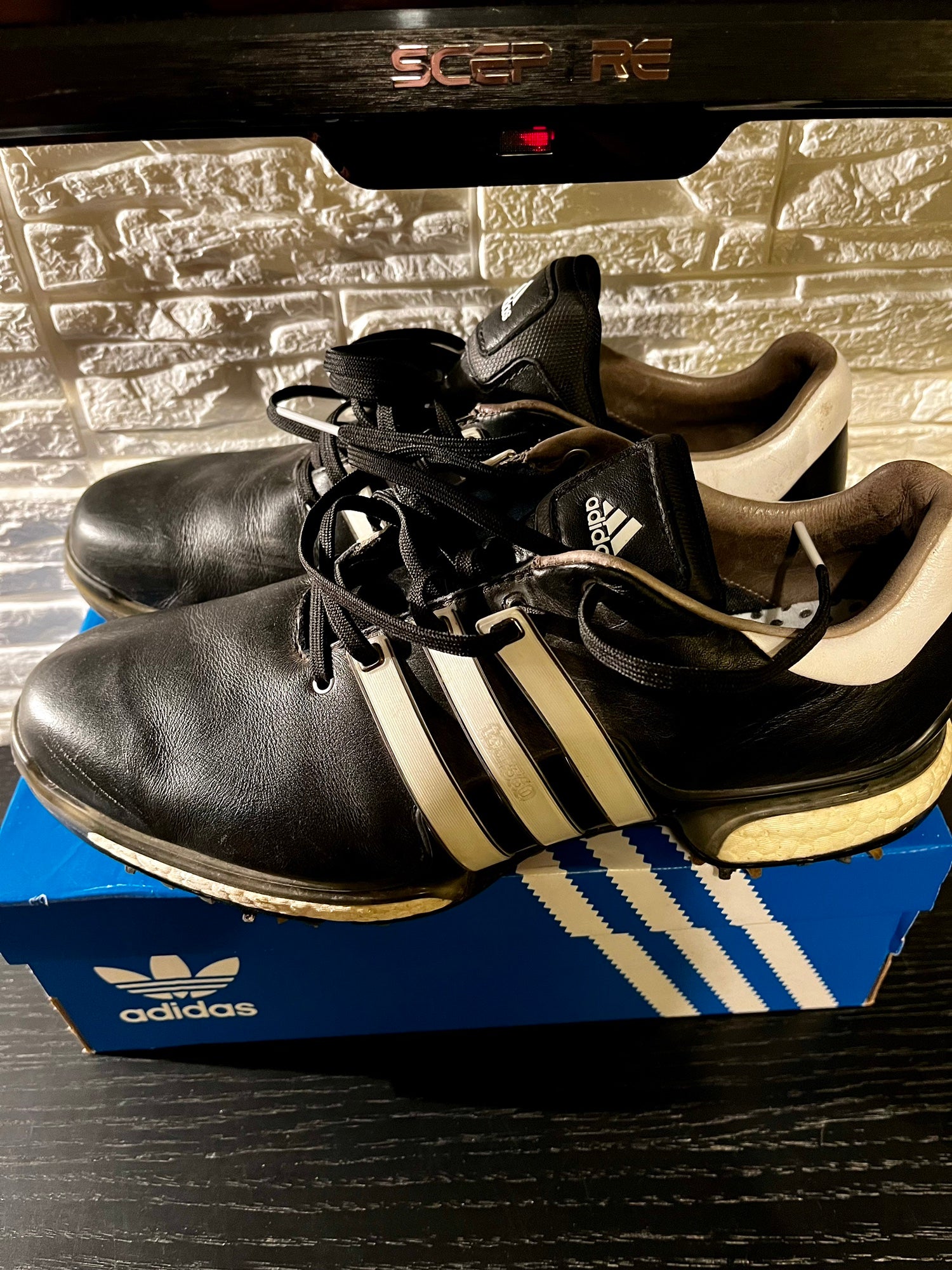 adidas gazelle silver green womens Adidas Tour360 Golf Shoes Cloud White/Collegiate Navy/Silver Metallic   Golfio
