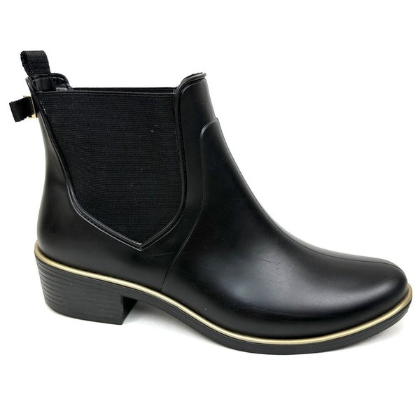 Kate Spade New York Solstice Black Rubber Rain Chelsea Ankle Boots Size 8 |  SidelineSwap