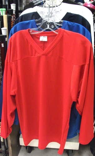 New Powertek ice hockey practice jersey long sleeve medium med red senior sr