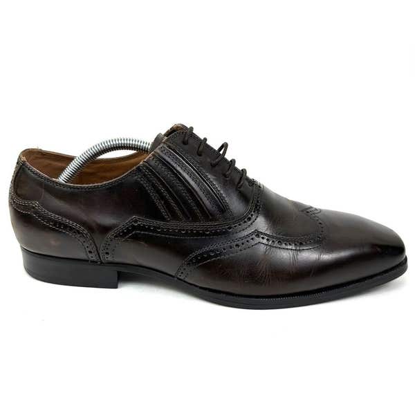 Steve Madden Dress Shoes Brown Leather Wingtip Oxford with Elastic Mens  Size 9 | SidelineSwap | Buy and Sell on SidelineSwap