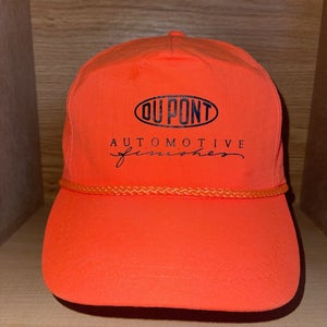 Vintage DuPont Automotive Finishes Blaze Orange Snapback Rope Hat