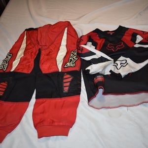 FOX180 Motocross Jersey/Pants Set, Red/Black, Youth Small, 8/24