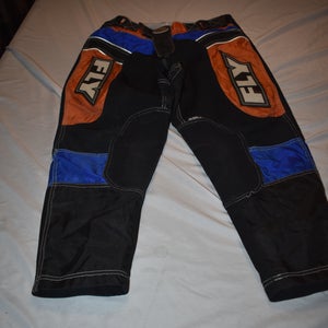 Fly Racing #208 Motocross Race Pants, Black/Orange/Blue, Size 34 - Great Condition!
