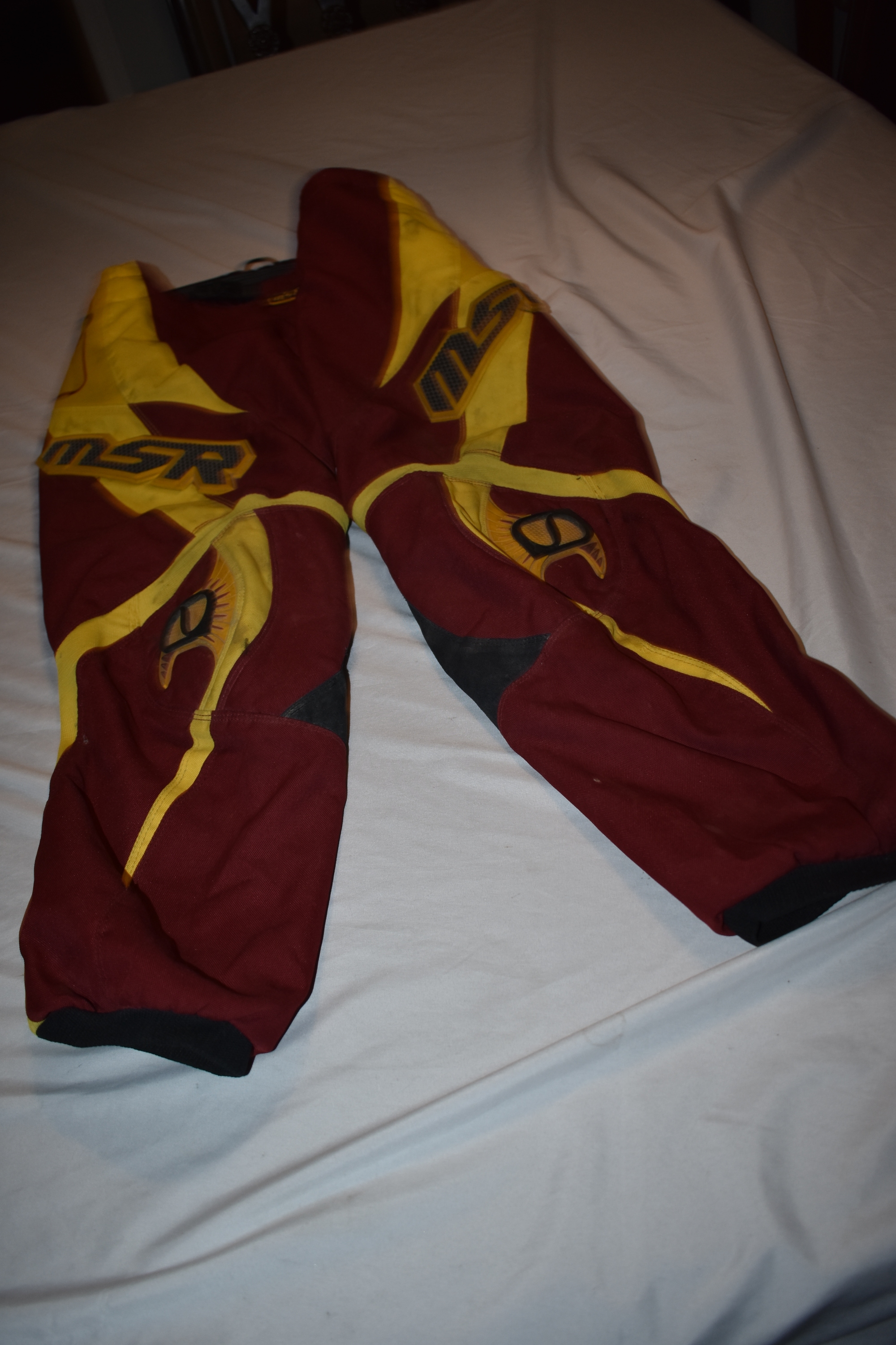 MSR AXXIS Motocross Pants, Red/Yellow, Size 32