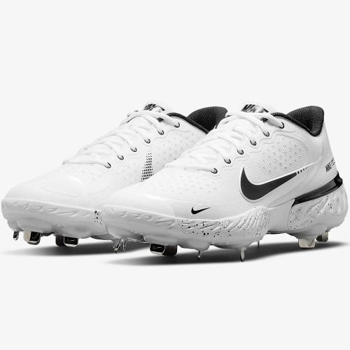 New Men's Size 12 Metal Baseball Cleats Low Top Nike alpha huarache elite 3 White