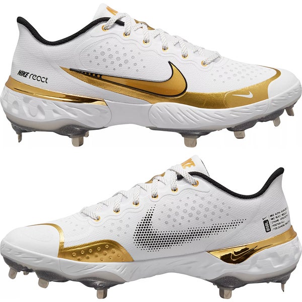 White gold baseball store cleats