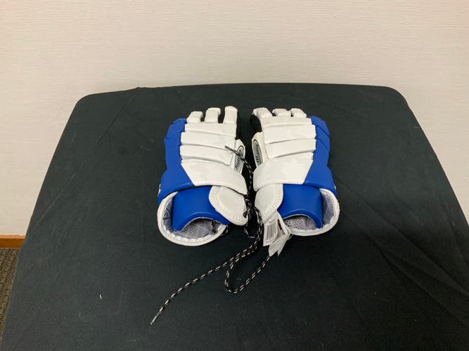 New Player's Warrior Hypno III Lacrosse Gloves White And Blue