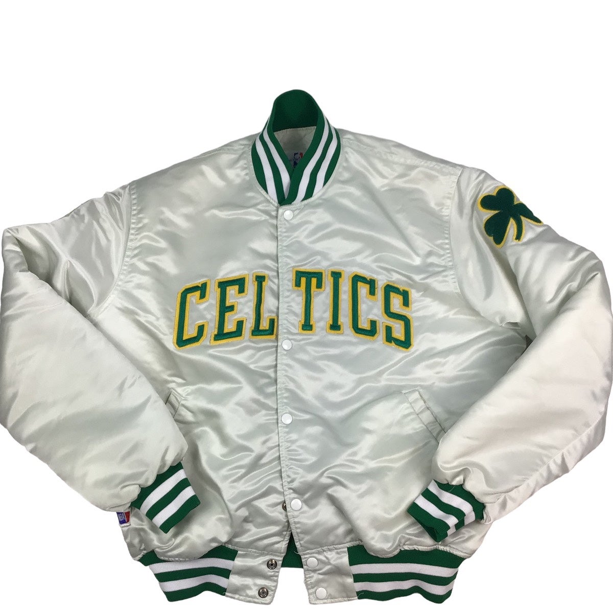 Mitchell & Ness, Jackets & Coats, Mitchell Ness Nba Boston Celtics Satin  Bomber Jacket Button Snap Retro Men Xlt