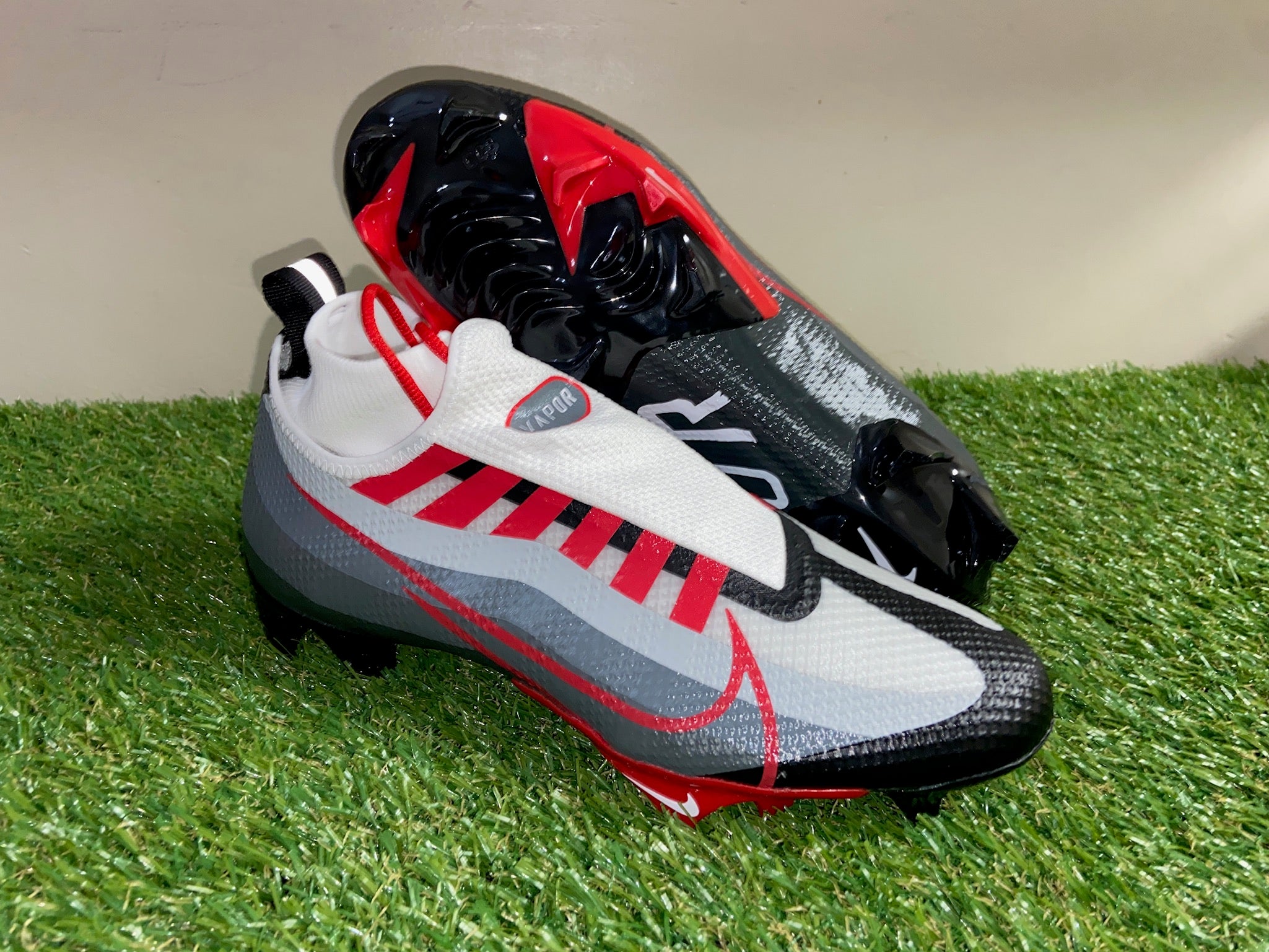 Nike Vapor Edge Pro 360 Mens  Black Red White Football Cleats DQ3670-061 Nike Vapor Edge Pro 360 Red/White Football Cleats Size Men main image 2