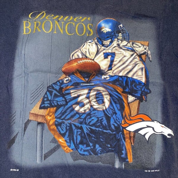 1960 Denver Broncos Artwork: Men's Cotton Jersey Hooded Long