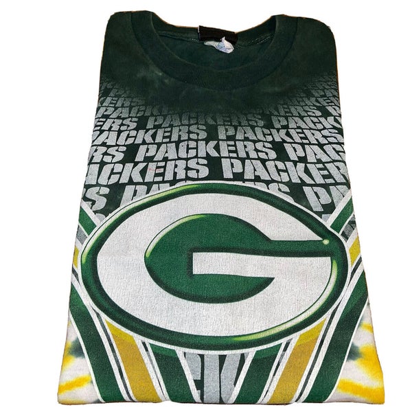 Vintage Green Bay Packers Tie Dye Graphic Football NFL T-Shirt Men's Size  Medium
