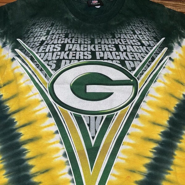 Vintage Green Bay Packers Tie Dye Graphic Football NFL T-Shirt