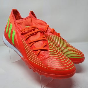 Adidas Soccer Turf Shoes Mens 12 Orange Predator Edge .3 Striped Logo Lace Up