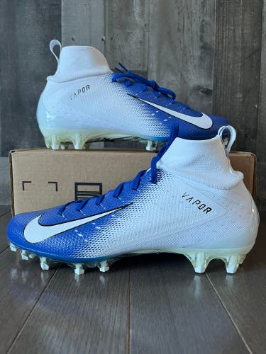 Nike Vapor Untouchable Pro 3 Football Cleats White Blue Mens Size 12.5 FB