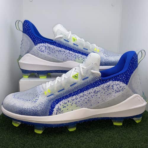 New Men's Size 14 Low Top Molded TPU Baseball Cleats Under Armour Harper 6 Elite Blue