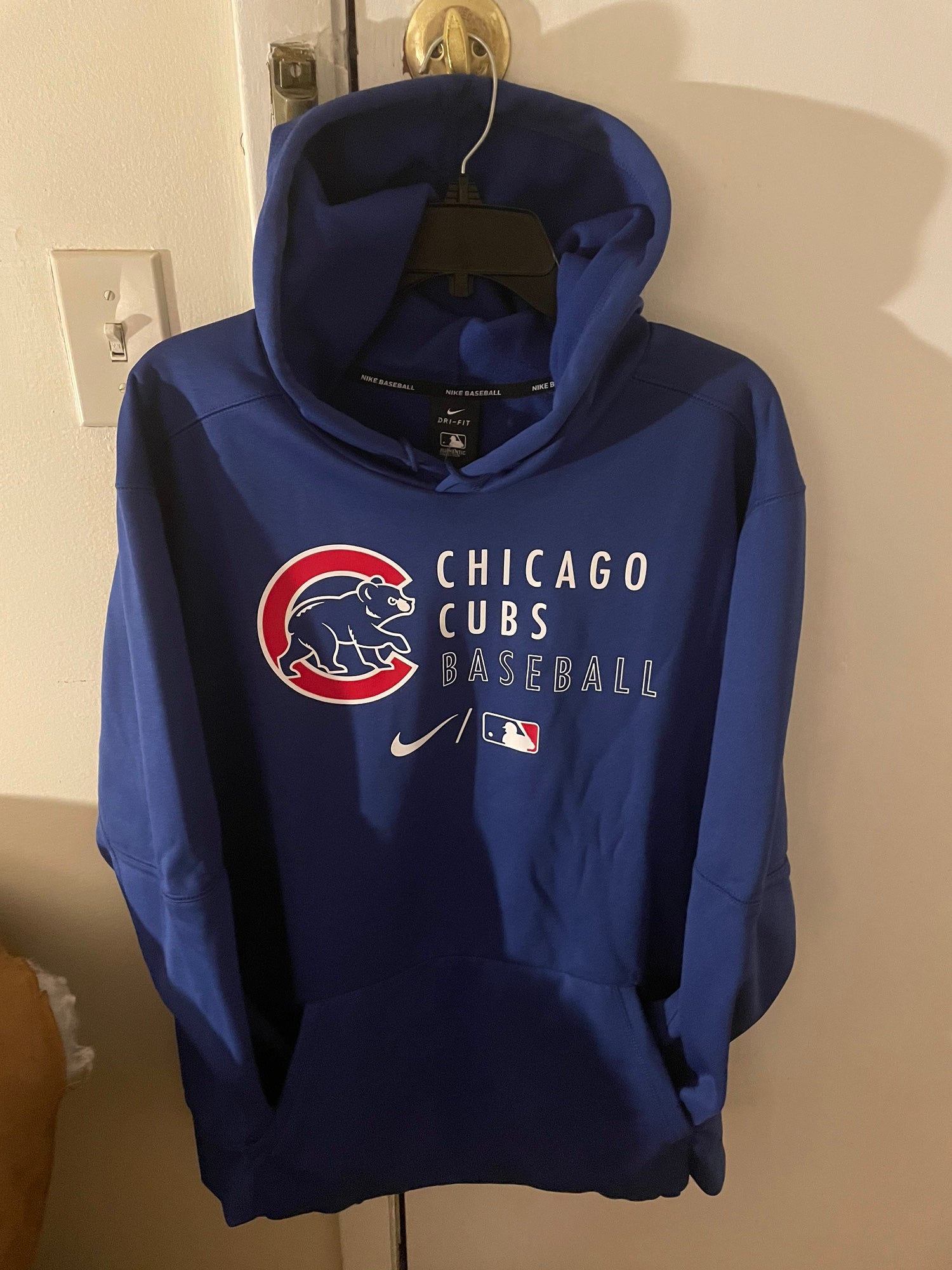 Chicago Cubs Nike Dri Fit Gray Sweatshirt Pullover Hoodie MLB Baseball Size  XL