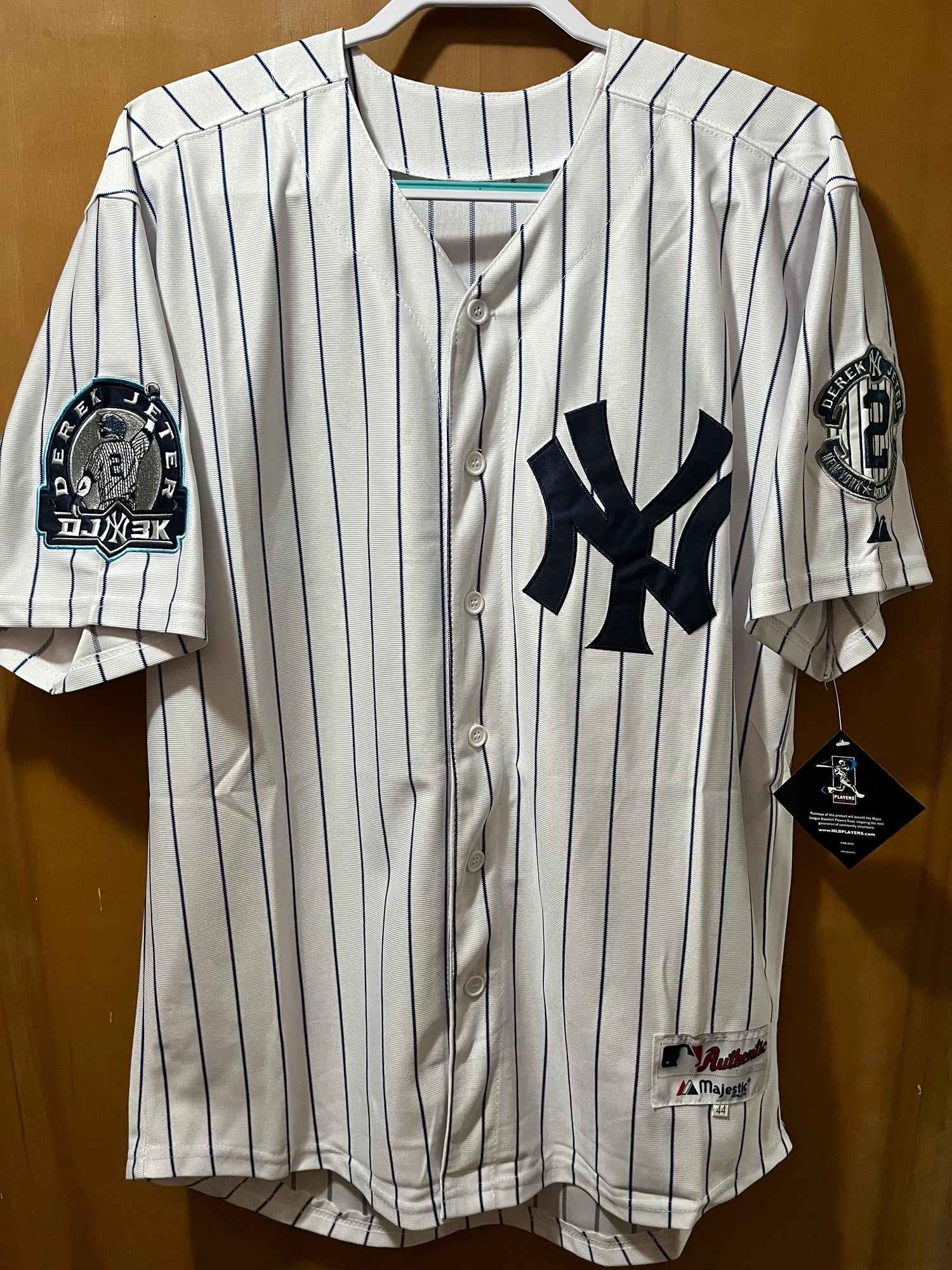 New York Yankees #2 DEREK JETER Majestic MLB Baseball Jersey LG